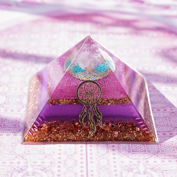 Olivenorma "Danza dell'Eros" Piramide di Orgone al Quarzo Rosa 