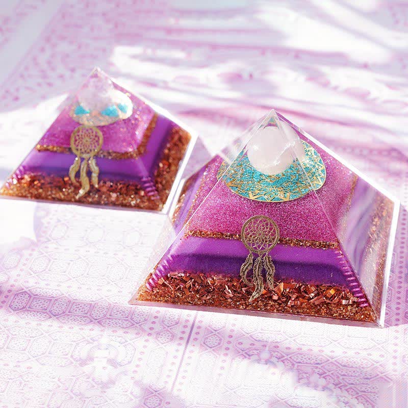 Olivenorma "Danza dell'Eros" Piramide di Orgone al Quarzo Rosa 
