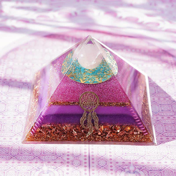 Olivenorma "Danza dell'Eros" Piramide di Orgone al Quarzo Rosa 