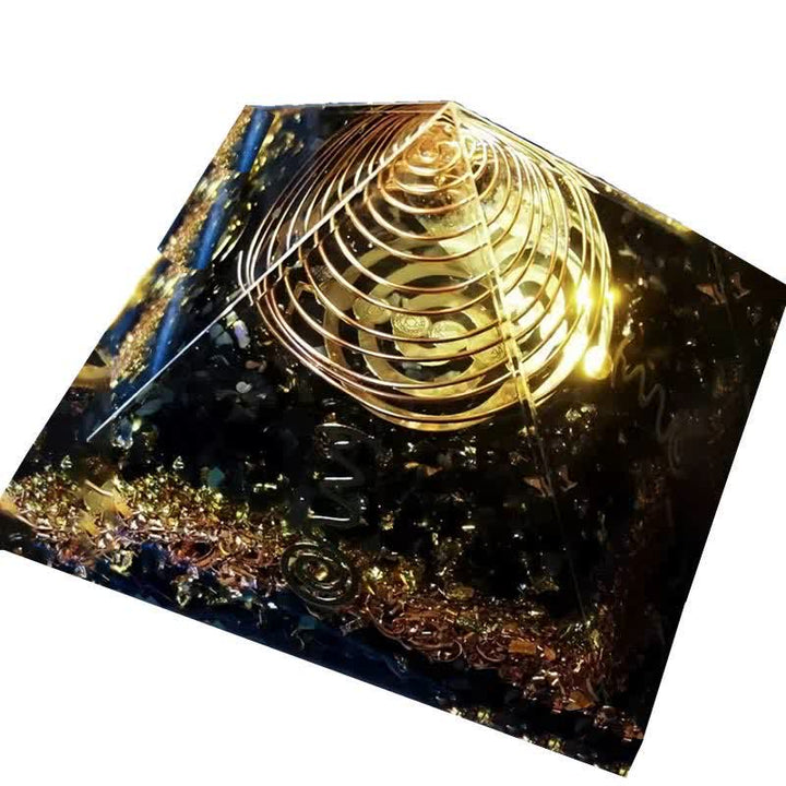 Olivenorma "Guardiano della Pace" Piramide di Orgone in Pietra Naturale 