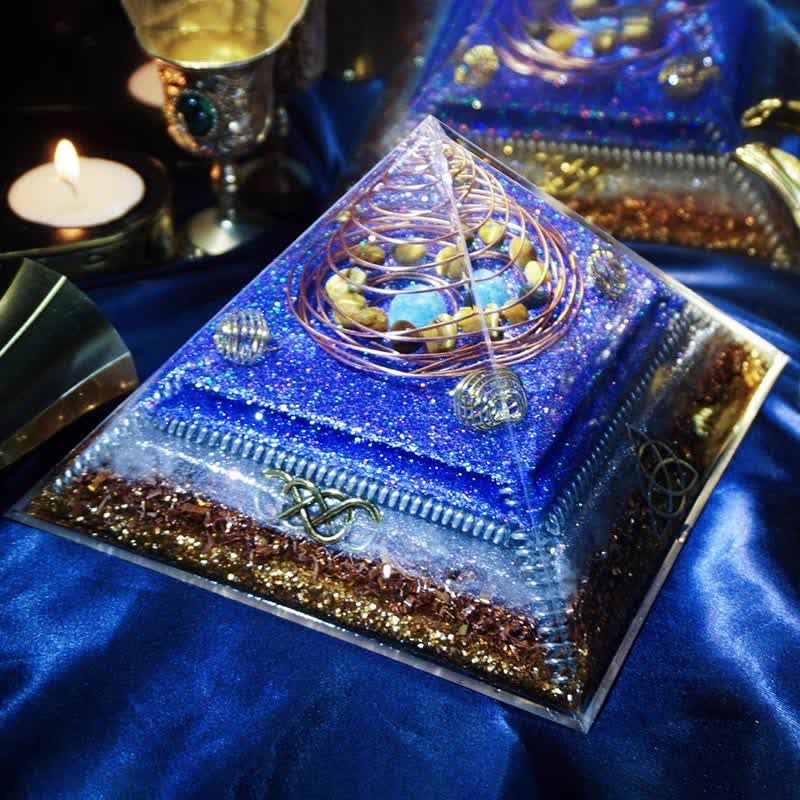 Olivenorma "Interstellar Secret" Piramide di Orgone in Pietra Naturale
