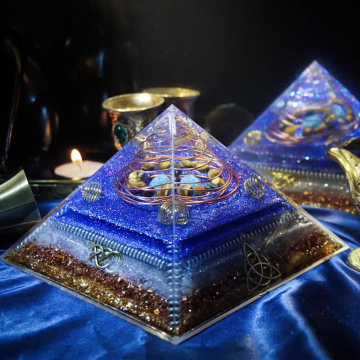 Olivenorma "Interstellar Secret" Piramide di Orgone in Pietra Naturale