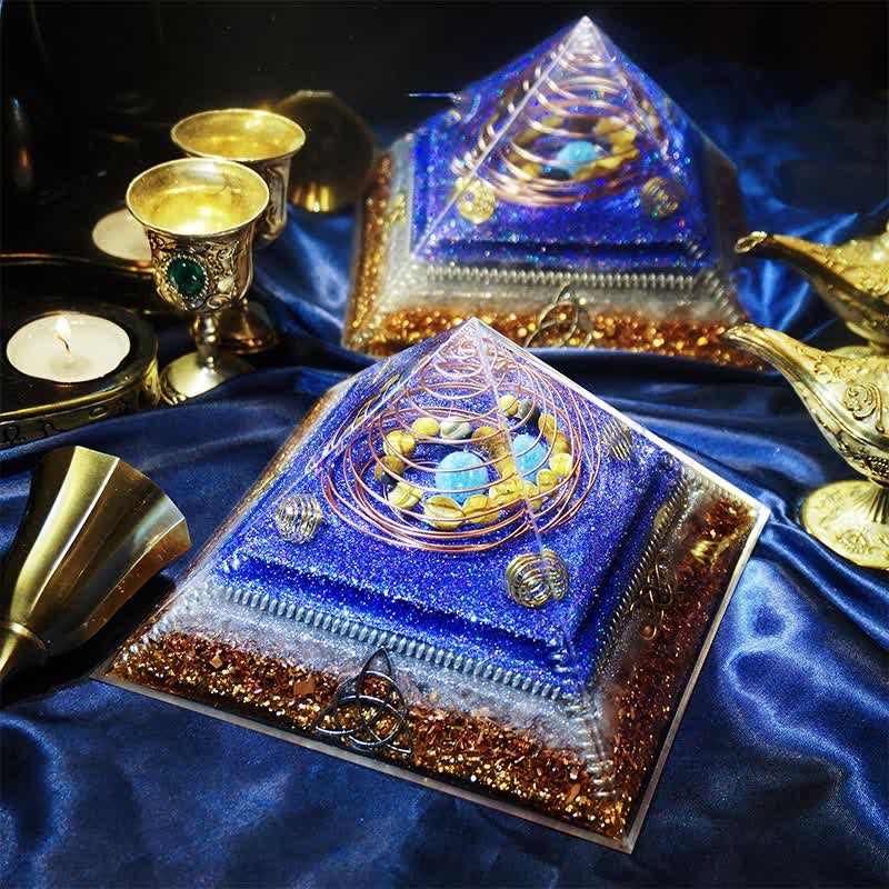 Olivenorma "Interstellar Secret" Piramide di Orgone in Pietra Naturale