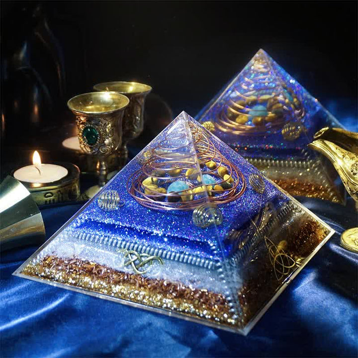 Olivenorma "Interstellar Secret" Piramide di Orgone in Pietra Naturale