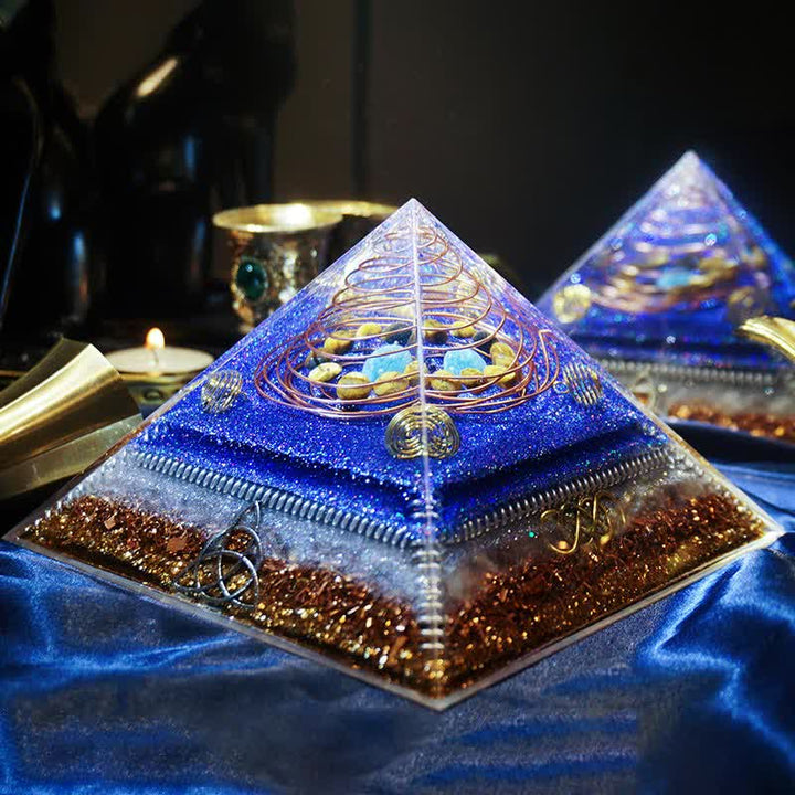 Olivenorma "Interstellar Secret" Piramide di Orgone in Pietra Naturale