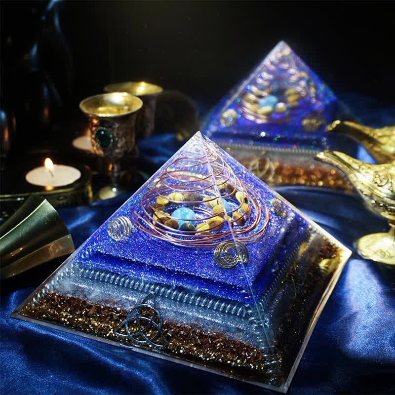 Olivenorma "Interstellar Secret" Piramide di Orgone in Pietra Naturale