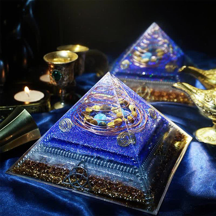 Olivenorma "Interstellar Secret" Piramide di Orgone in Pietra Naturale