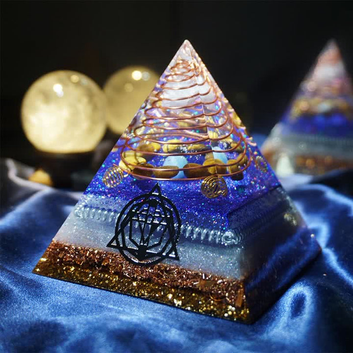 Olivenorma "Interstellar Secret" Piramide di Orgone in Pietra Naturale