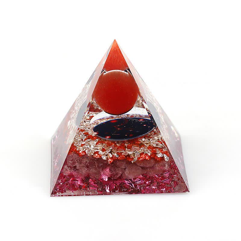 Olivenorma 6cm Piramide di Orgone Costellazione in Pietra Naturale