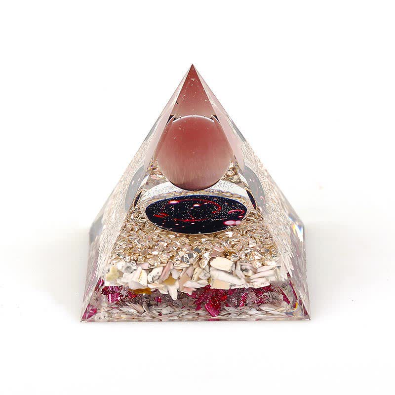 Olivenorma 6cm Piramide di Orgone Costellazione in Pietra Naturale