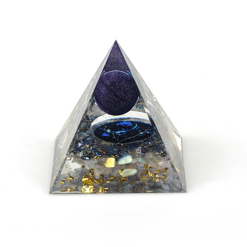 Olivenorma 6cm Piramide di Orgone Costellazione in Pietra Naturale