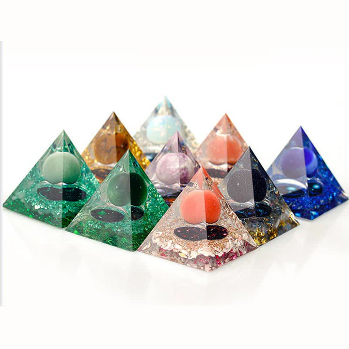 Olivenorma 6cm Piramide di Orgone Costellazione in Pietra Naturale
