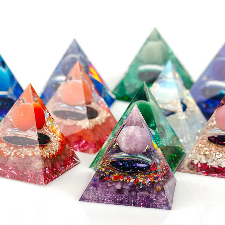 Olivenorma 6cm Piramide di Orgone Costellazione in Pietra Naturale
