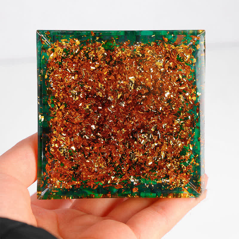Olivenorma Rame Albero della Vita Malachite Orgone Piramide
