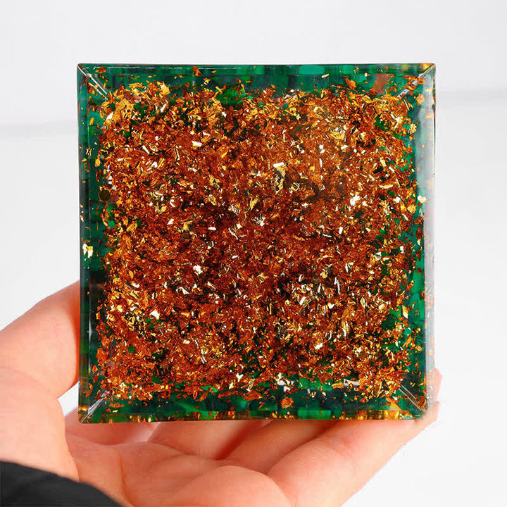 Olivenorma Rame Albero della Vita Malachite Orgone Piramide