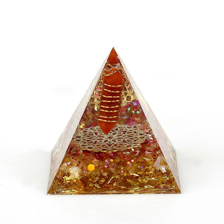 Olivenorma 6cm Prisma Esagonale in Cristallo Naturale Orgone Piramide 