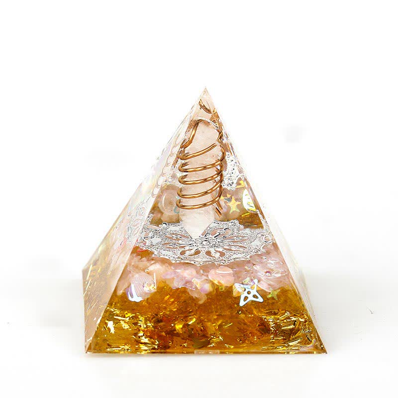 Olivenorma 6cm Prisma Esagonale in Cristallo Naturale Orgone Piramide 