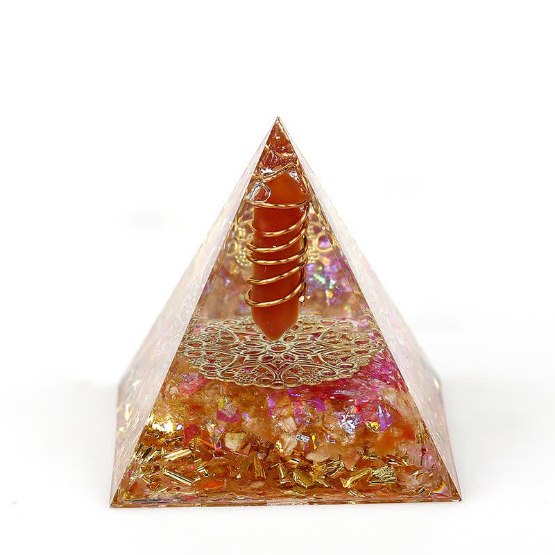 Olivenorma 6cm Prisma Esagonale in Cristallo Naturale Orgone Piramide 