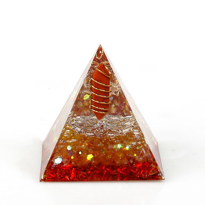 Olivenorma 6cm Prisma Esagonale in Cristallo Naturale Orgone Piramide 