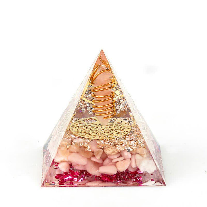 Olivenorma 6cm Prisma Esagonale in Cristallo Naturale Orgone Piramide 