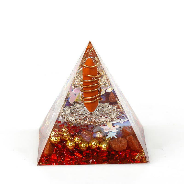 Olivenorma 6cm Prisma Esagonale in Cristallo Naturale Orgone Piramide 