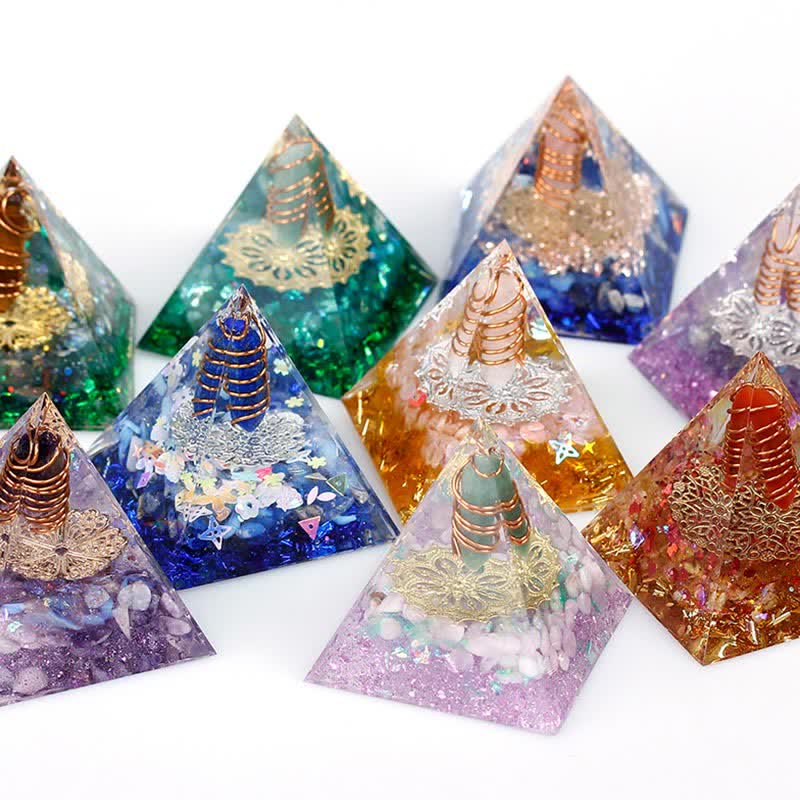 Olivenorma 6cm Prisma Esagonale in Cristallo Naturale Orgone Piramide 
