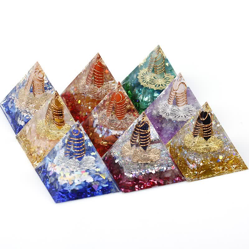 Olivenorma 6cm Prisma Esagonale in Cristallo Naturale Orgone Piramide 