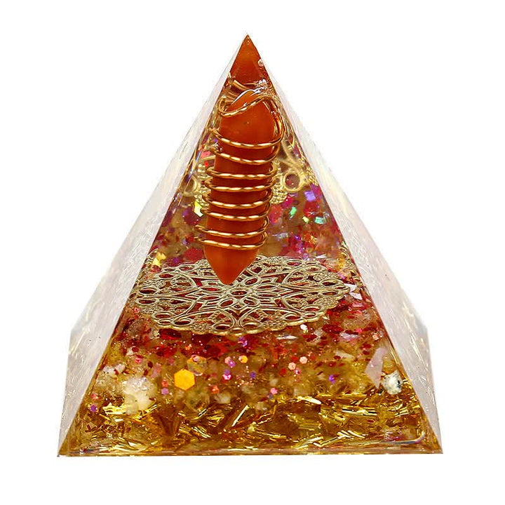 Olivenorma 6cm Prisma Esagonale in Cristallo Naturale Orgone Piramide 