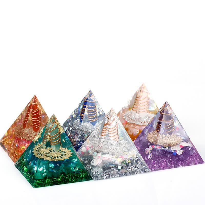 Olivenorma 6cm Prisma Esagonale in Cristallo Naturale Orgone Piramide 