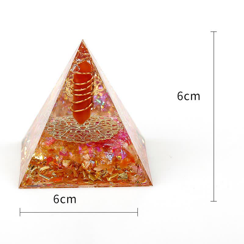 Olivenorma 6cm Prisma Esagonale in Cristallo Naturale Orgone Piramide 