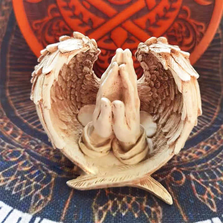 Ornamenti in resina con ali d'angelo Olivenorma, decorazione pagana