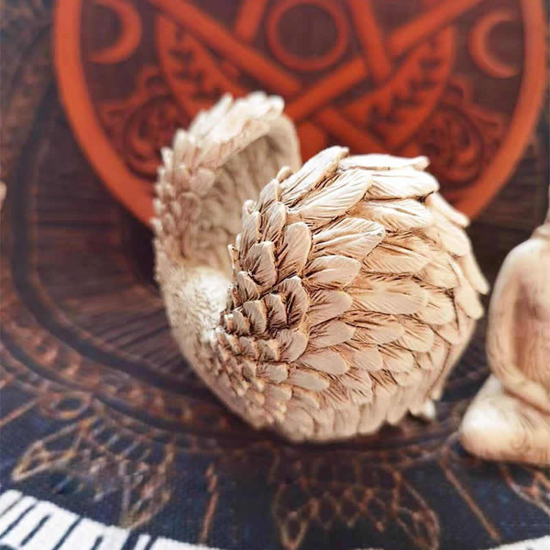 Ornamenti in resina con ali d'angelo Olivenorma, decorazione pagana