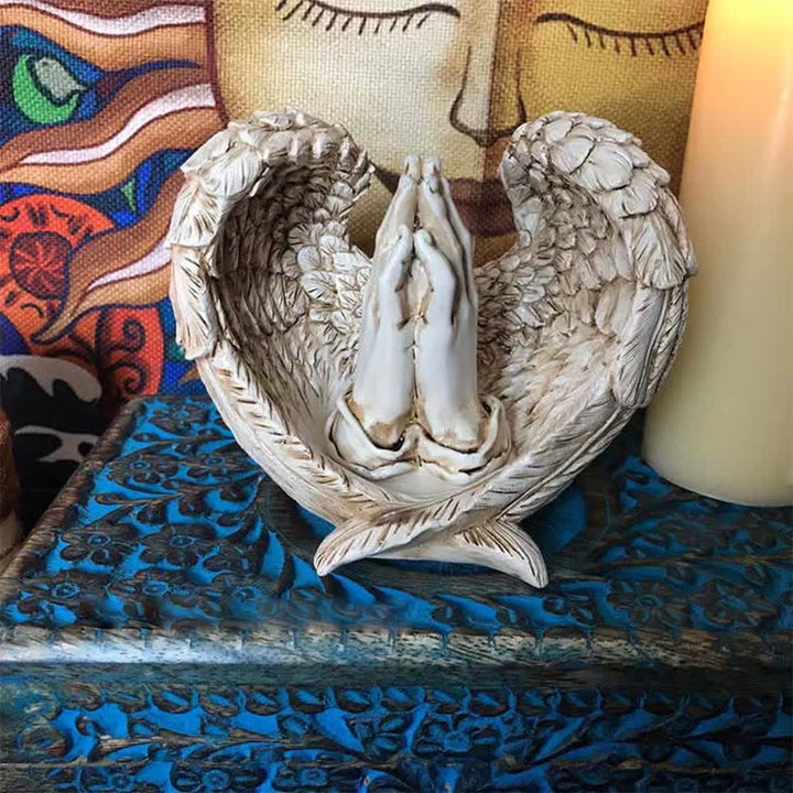 Ornamenti in resina con ali d'angelo Olivenorma, decorazione pagana