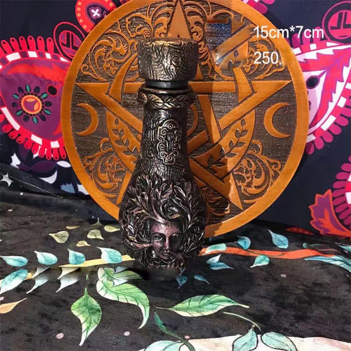 Olivenorma Resina Farfalla Luna Dea Bottiglia Ornamento Decorazione Wicca