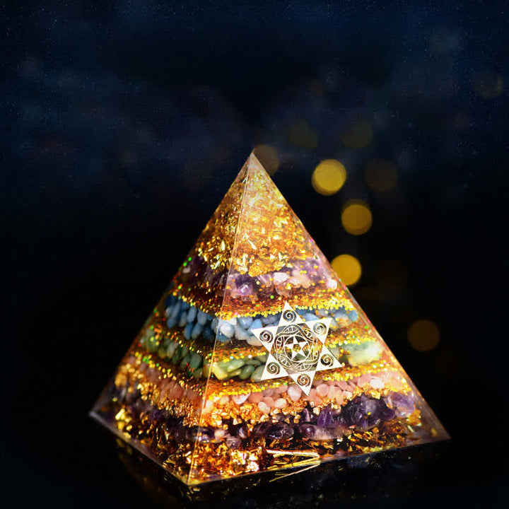 Olivenorma Pietra naturale Cubo di Metatron Piramide Orgonica 
