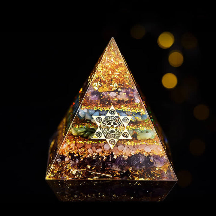 Olivenorma Pietra naturale Cubo di Metatron Piramide Orgonica 
