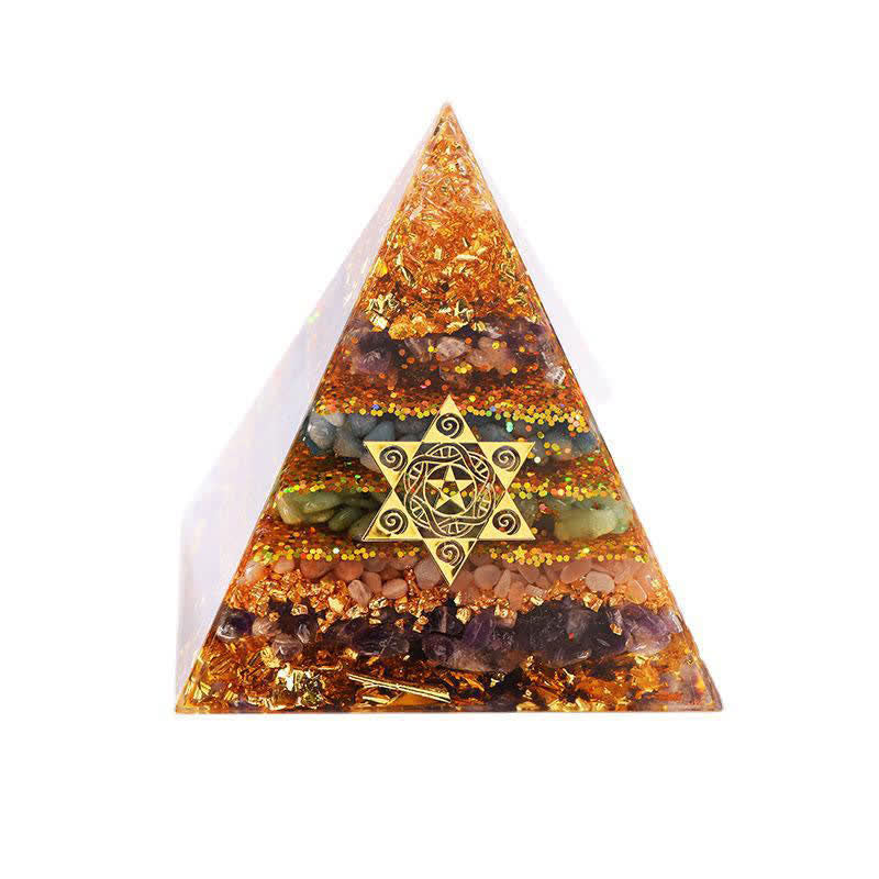 Olivenorma Pietra naturale Cubo di Metatron Piramide Orgonica 