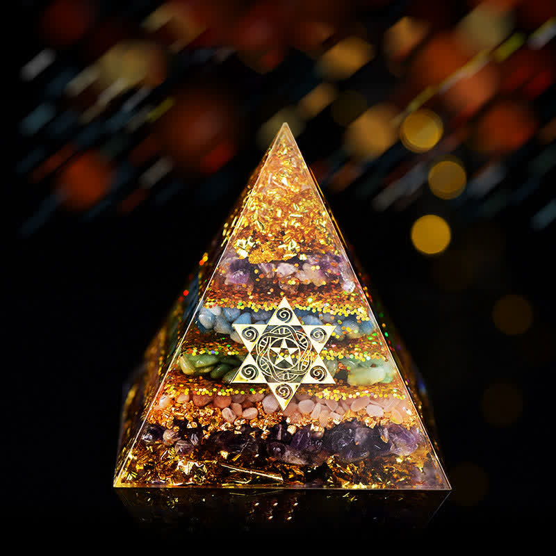 Olivenorma Pietra naturale Cubo di Metatron Piramide Orgonica 