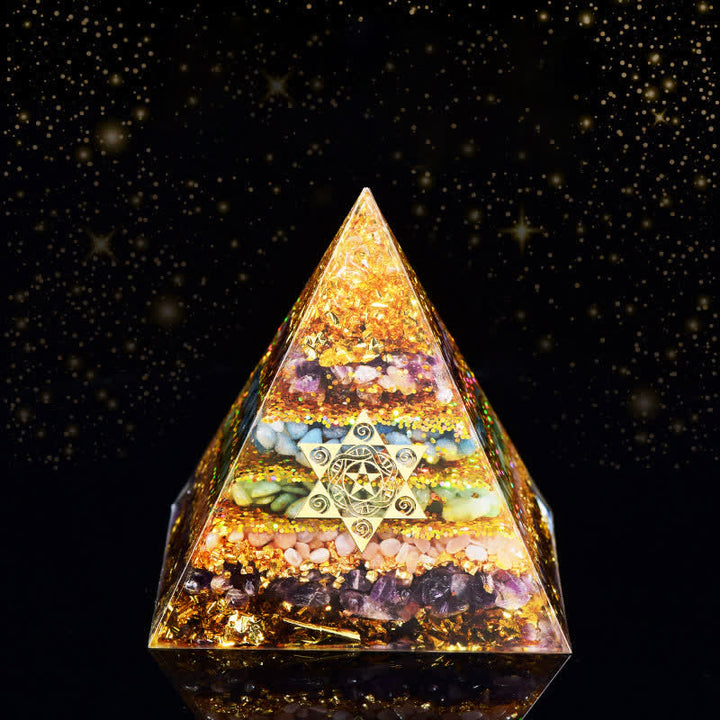 Olivenorma Pietra naturale Cubo di Metatron Piramide Orgonica 