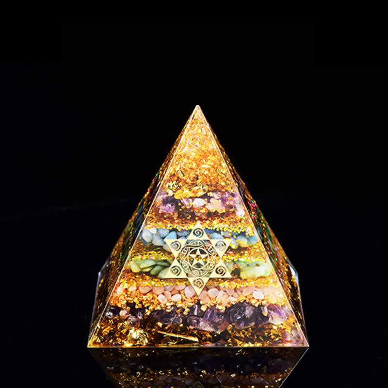 Olivenorma Pietra naturale Cubo di Metatron Piramide Orgonica 