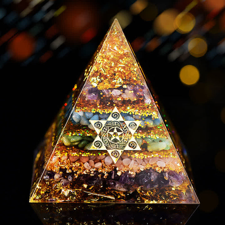Protezione completa Olivenorma - Quattro tipi di pietre Piramide Orgonica 