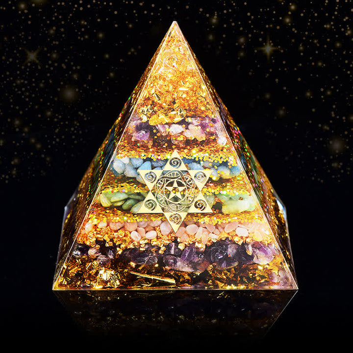 Protezione completa Olivenorma - Quattro tipi di pietre Piramide Orgonica 