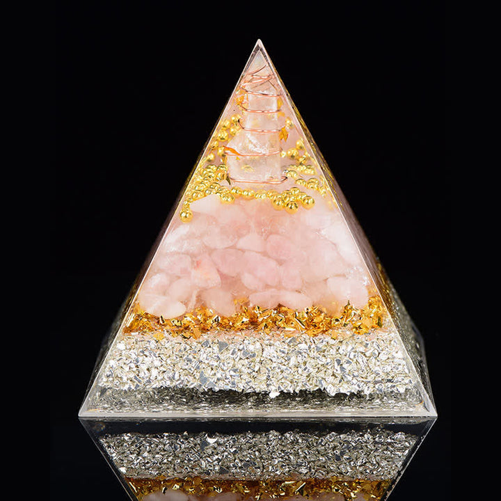Olivenorma Incontra l'amore - Piramide di Orgone al Quarzo Rosa