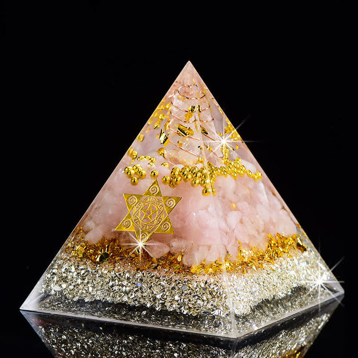 Olivenorma Incontra l'amore - Piramide di Orgone al Quarzo Rosa