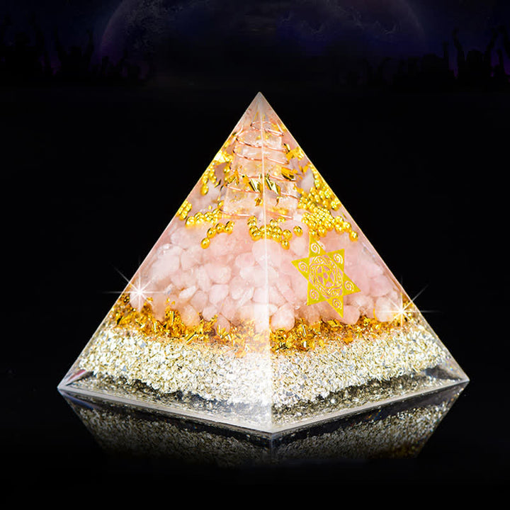 Olivenorma Incontra l'amore - Piramide di Orgone al Quarzo Rosa