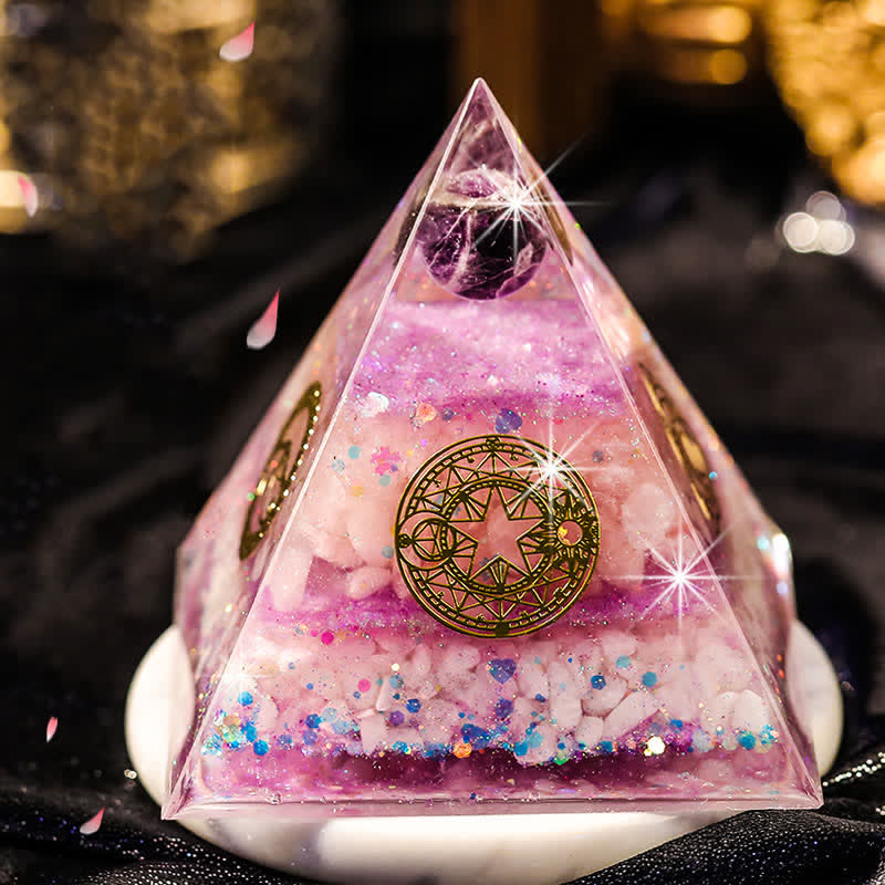 Olivenorma Incontra l'amore - Piramide di Orgone al Quarzo Rosa
