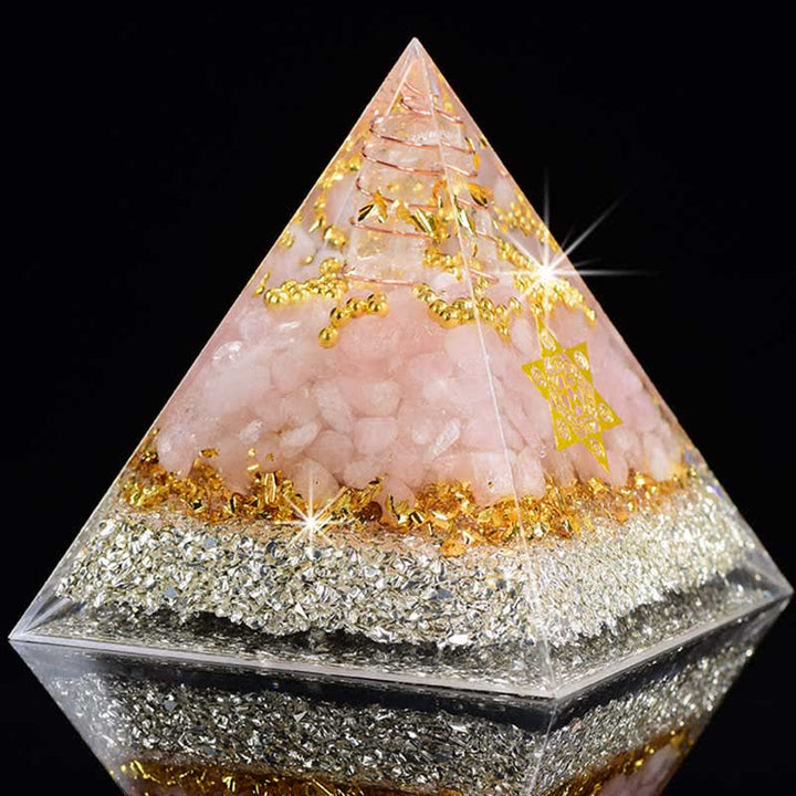 Olivenorma Incontra l'amore - Piramide di Orgone al Quarzo Rosa