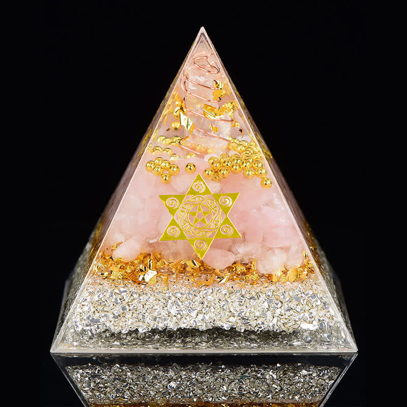 Olivenorma Incontra l'amore - Piramide di Orgone al Quarzo Rosa