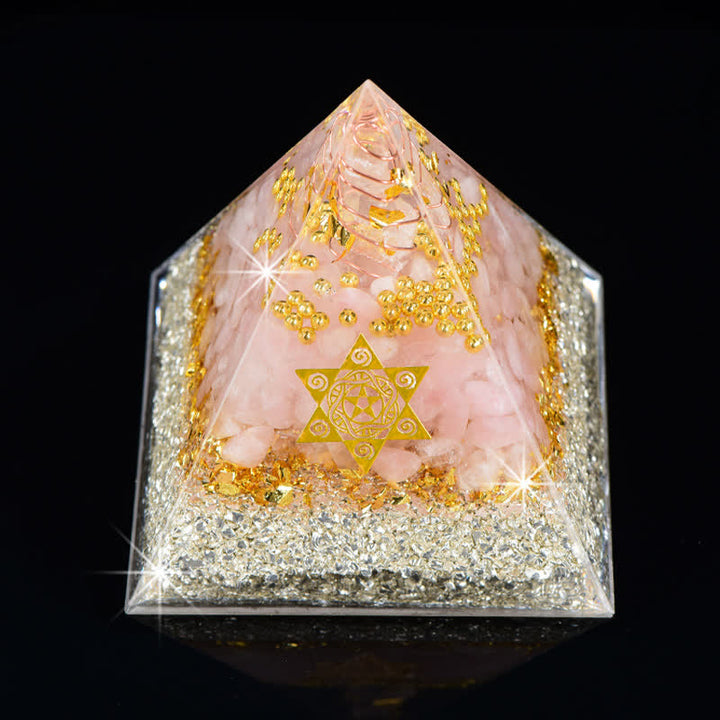 Olivenorma Incontra l'amore - Piramide di Orgone al Quarzo Rosa