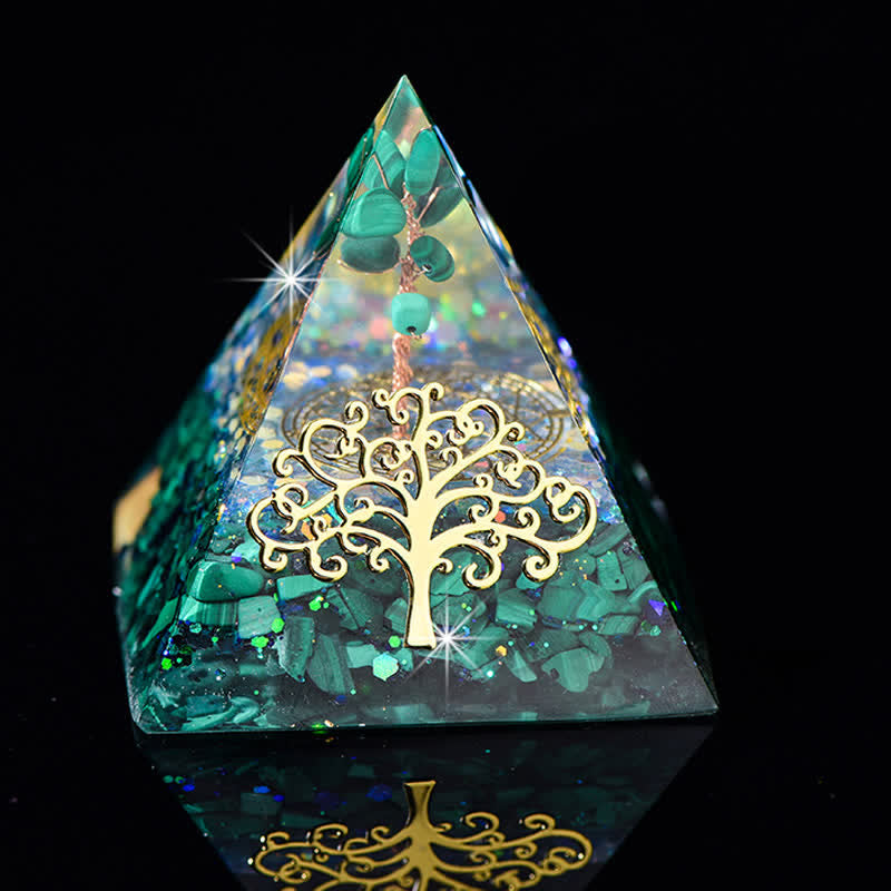 Olivenorma 6cm Albero della vita Piramide di Orgone in Pietra Naturale